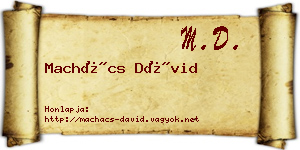 Machács Dávid névjegykártya