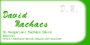 david machacs business card