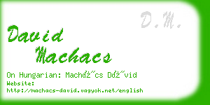 david machacs business card